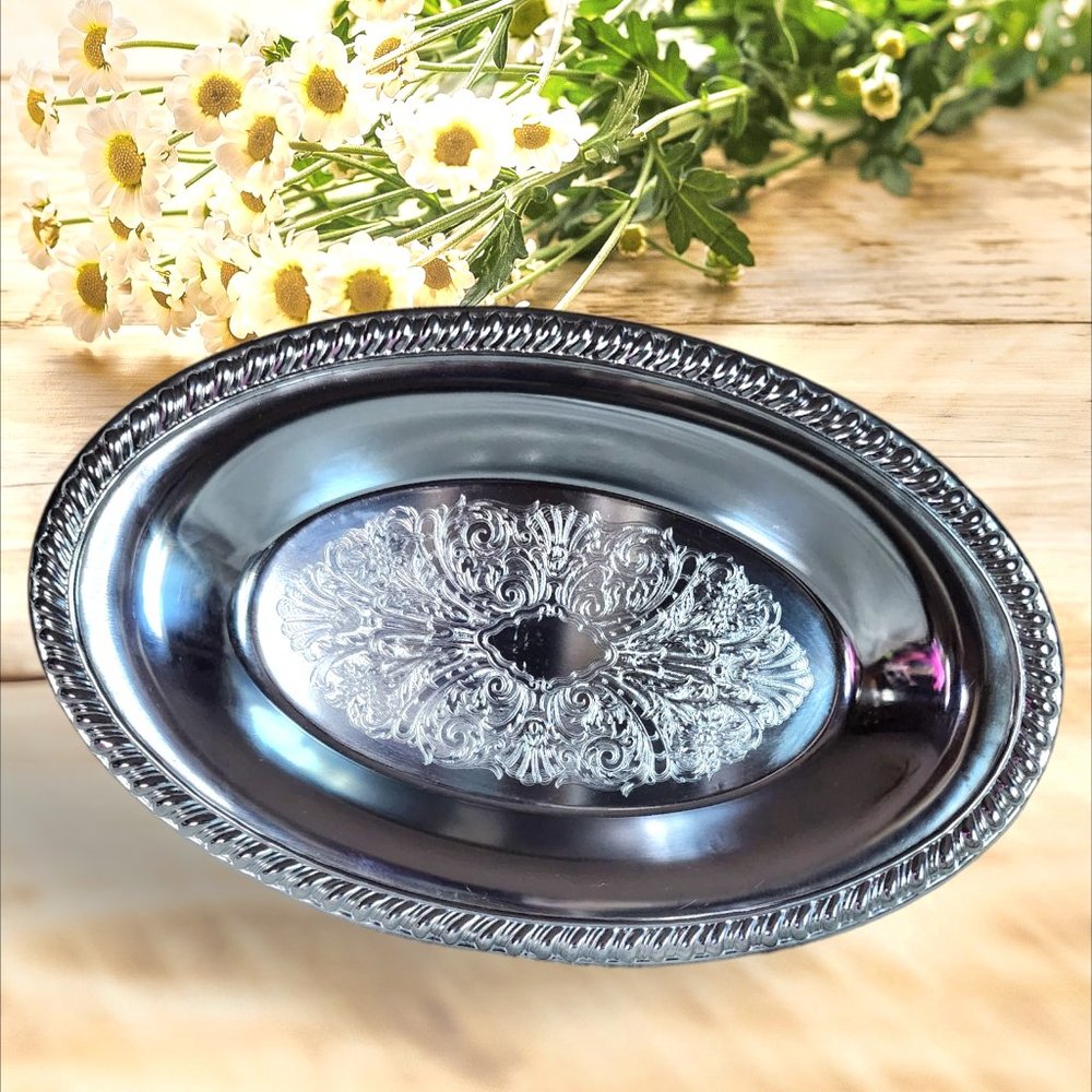 SHELTON-WARE Vintage Silver Serving Tray.